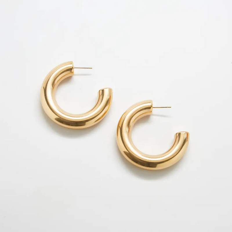 Admiral Row Medium Gold Chunky Hoop Earrings