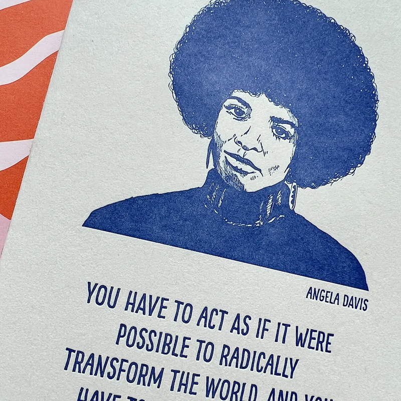 Angela Davis Letterpress Notebook