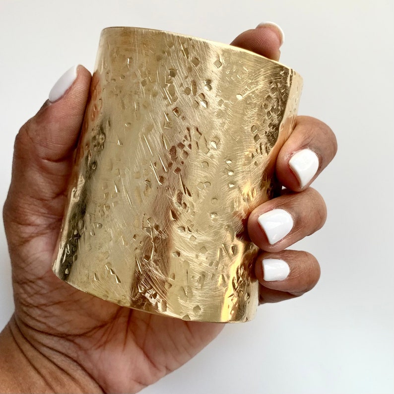 Tall Hammer Texture Cuff Bracelet