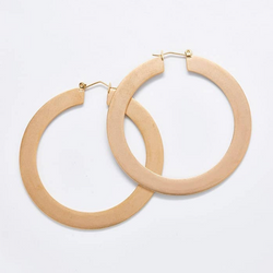Gold Matte Large Hoop Earrings