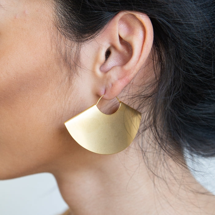 Gold Fan Earrings