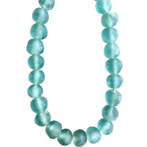 Hand-Made Aqua Glass Beads Large